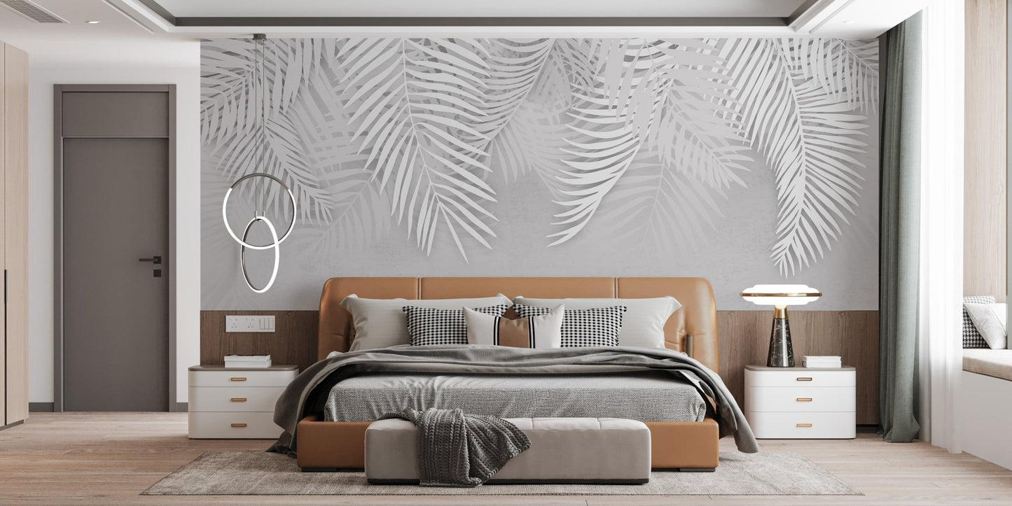 Concrete-inspired palm leaf wall mural
A106