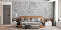 Concrete-inspired palm leaf wall mural
A106