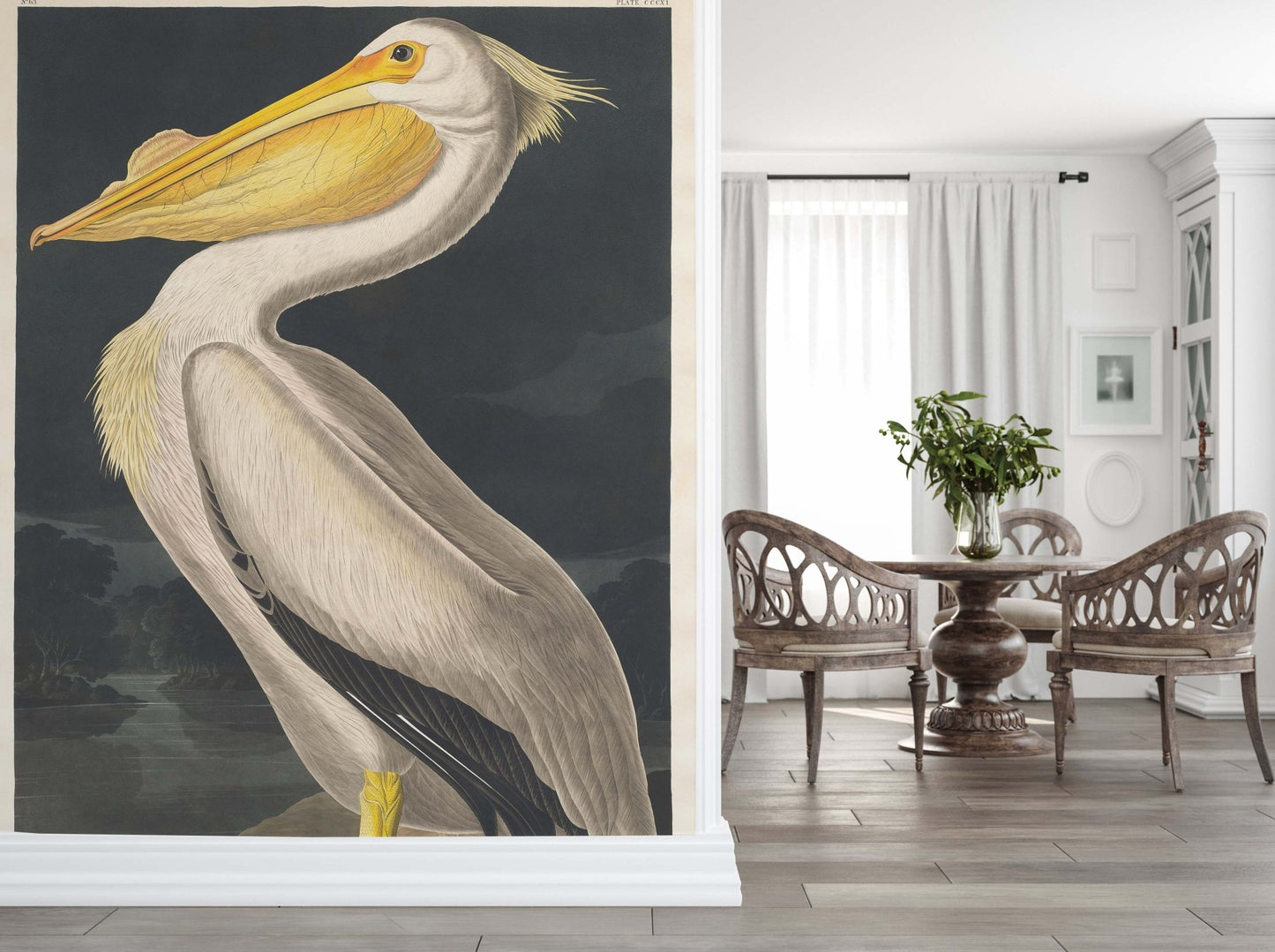 White Pelican Wallpaper Mural