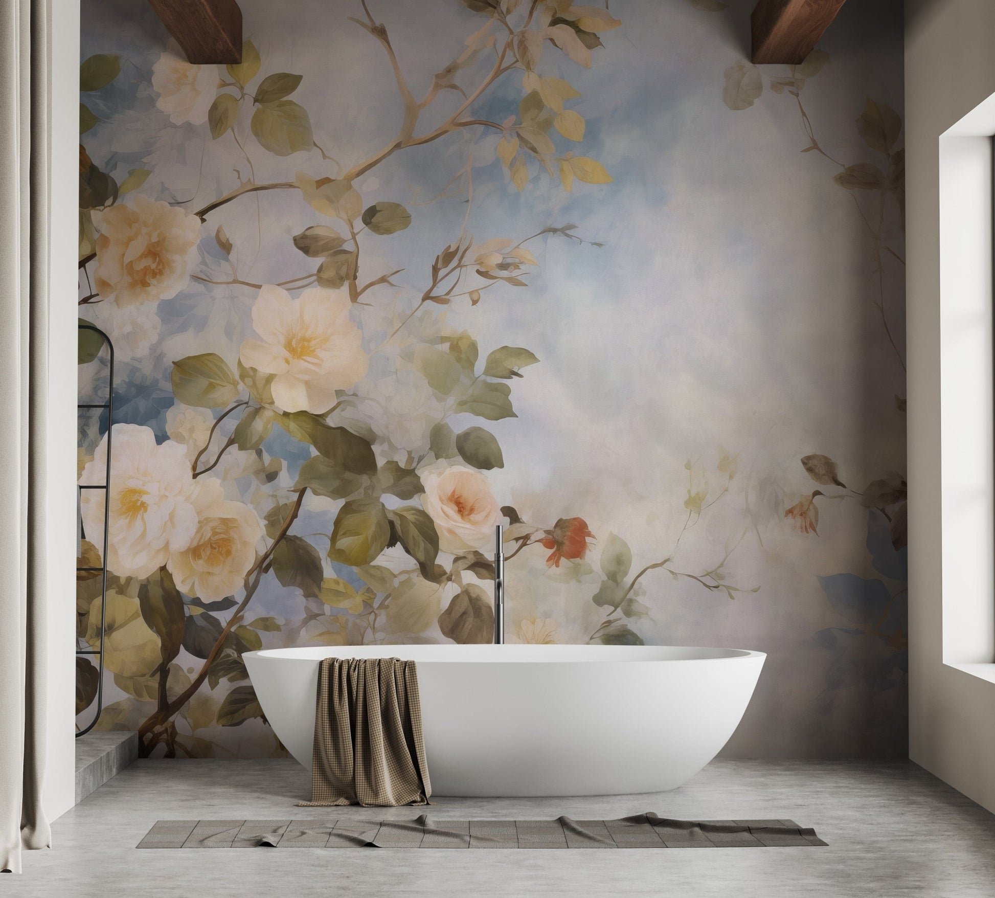 White Roses Blue Sky Wallpaper Murals - Giffywalls