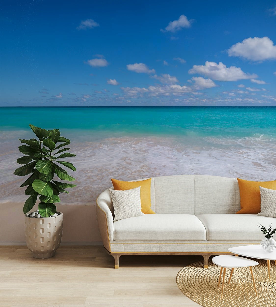 White Sandy Beach Wall Mural