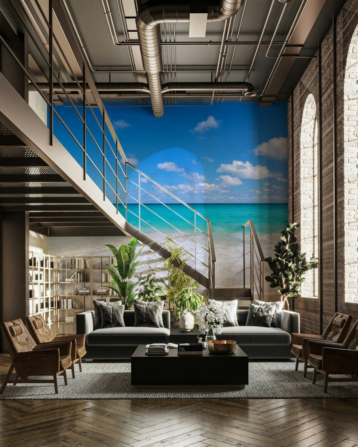 White Sandy Beach Wall Mural