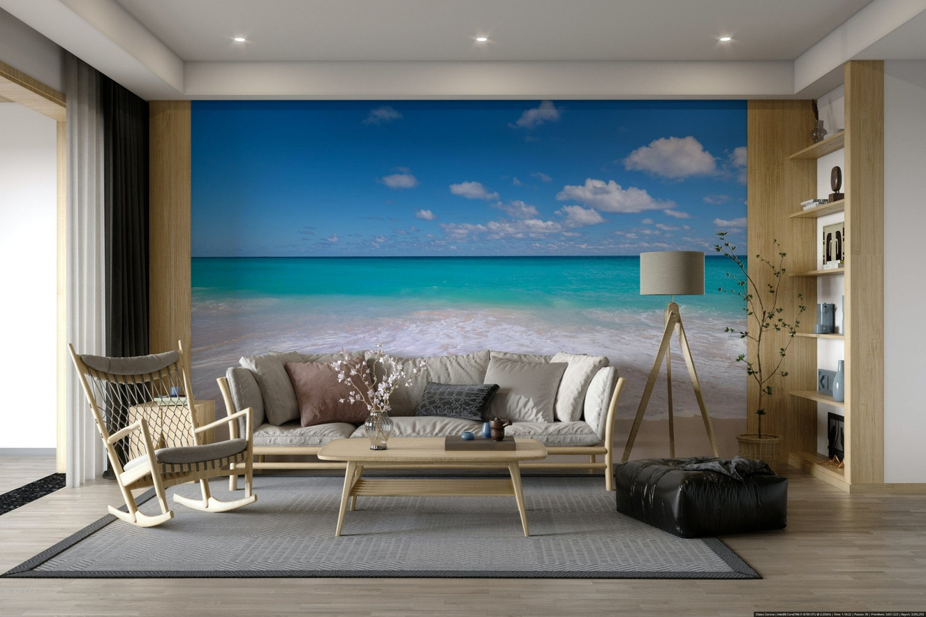 White Sandy Beach Wall Mural
