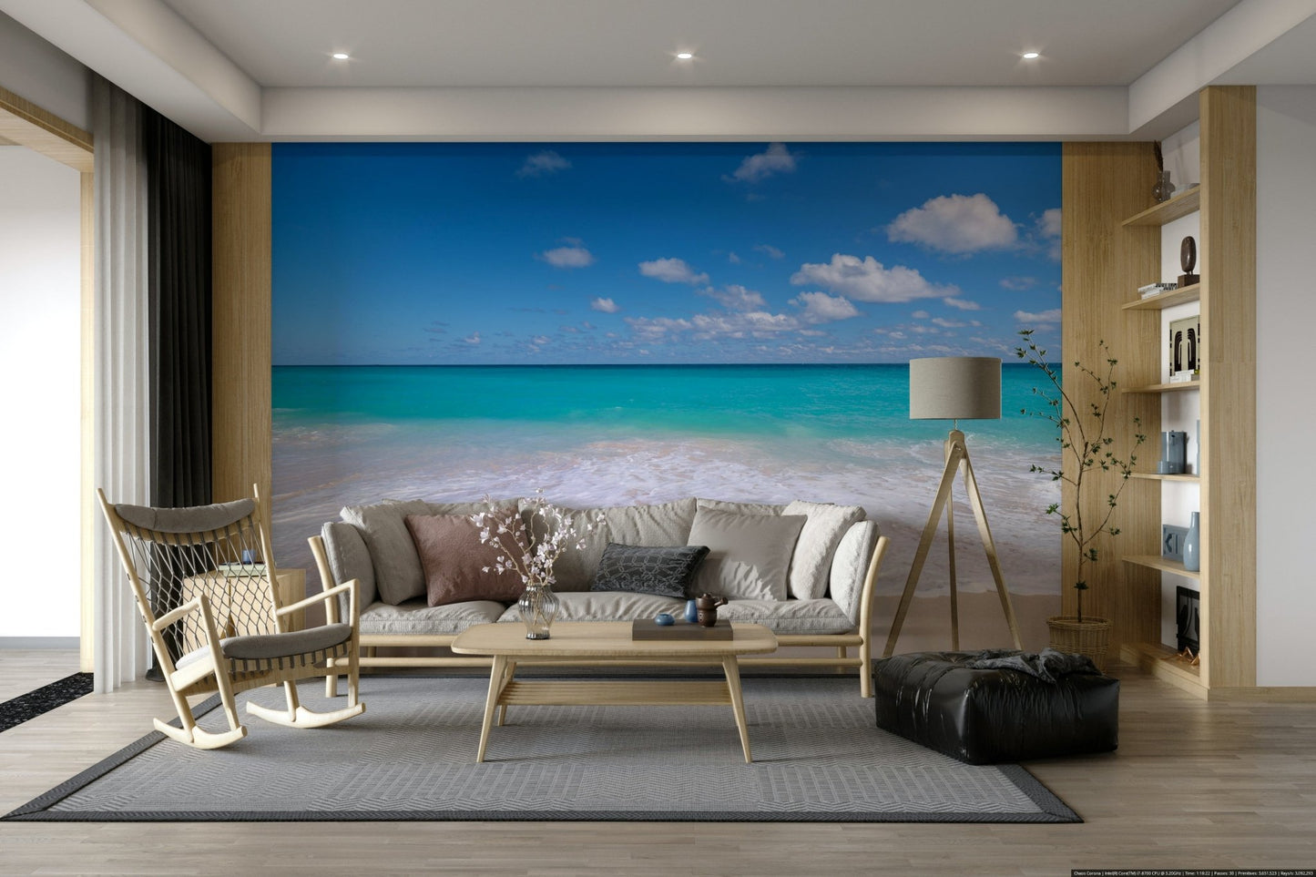 White Sandy Beach Wall Mural