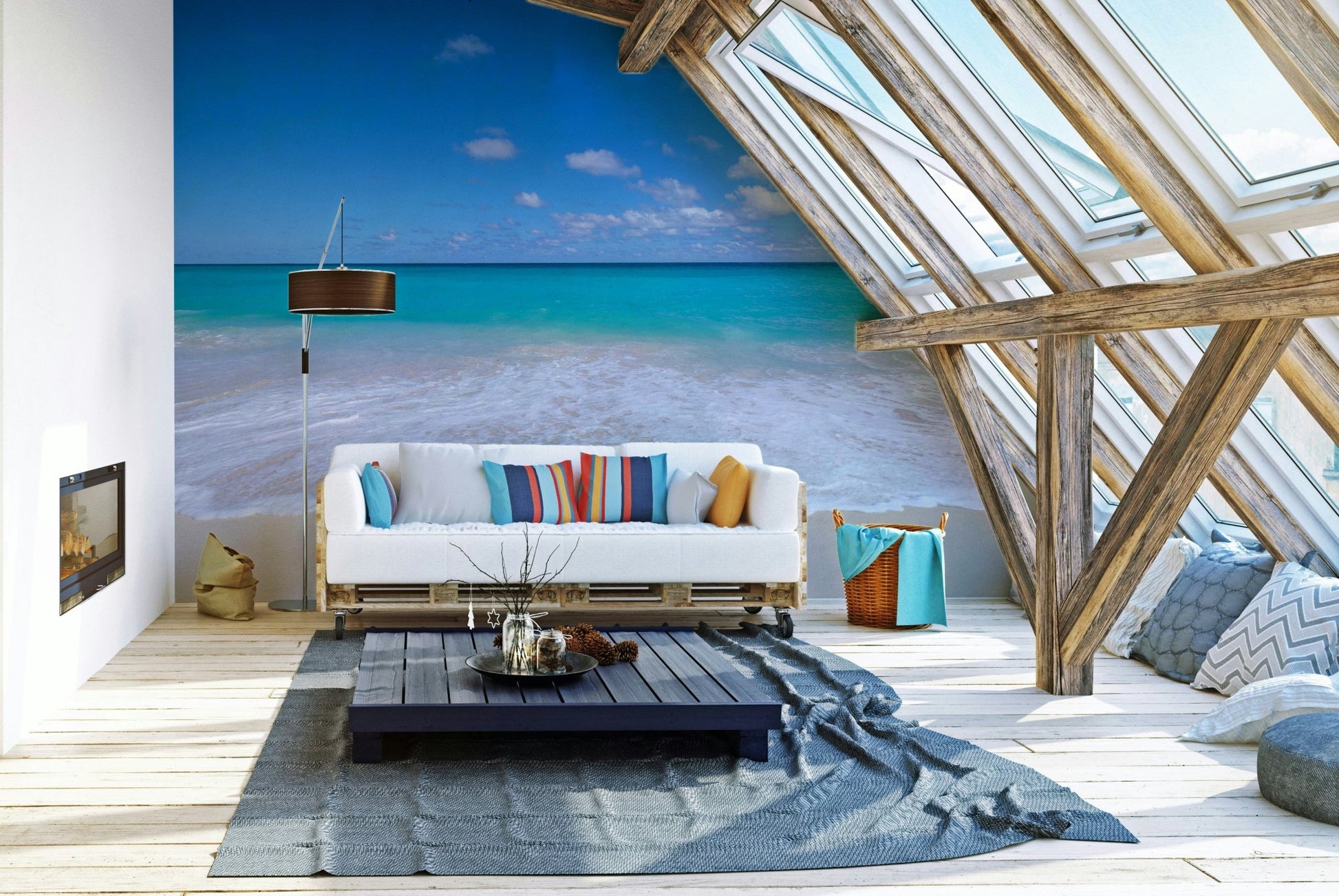 White Sandy Beach Wall Mural