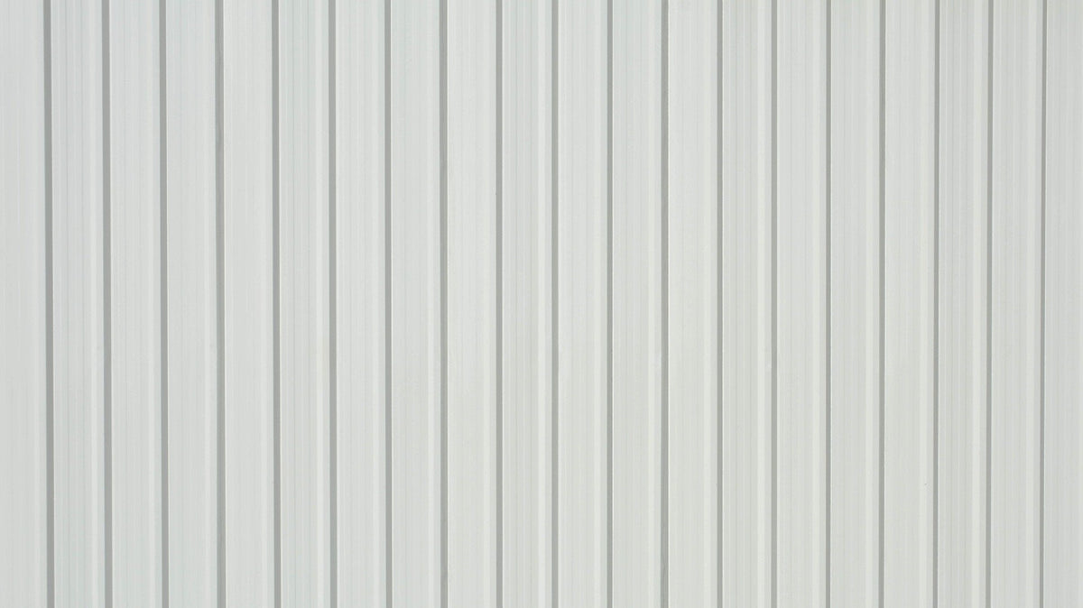 White Corrugated Metal Sheet Wallpaper in your room — zoomed