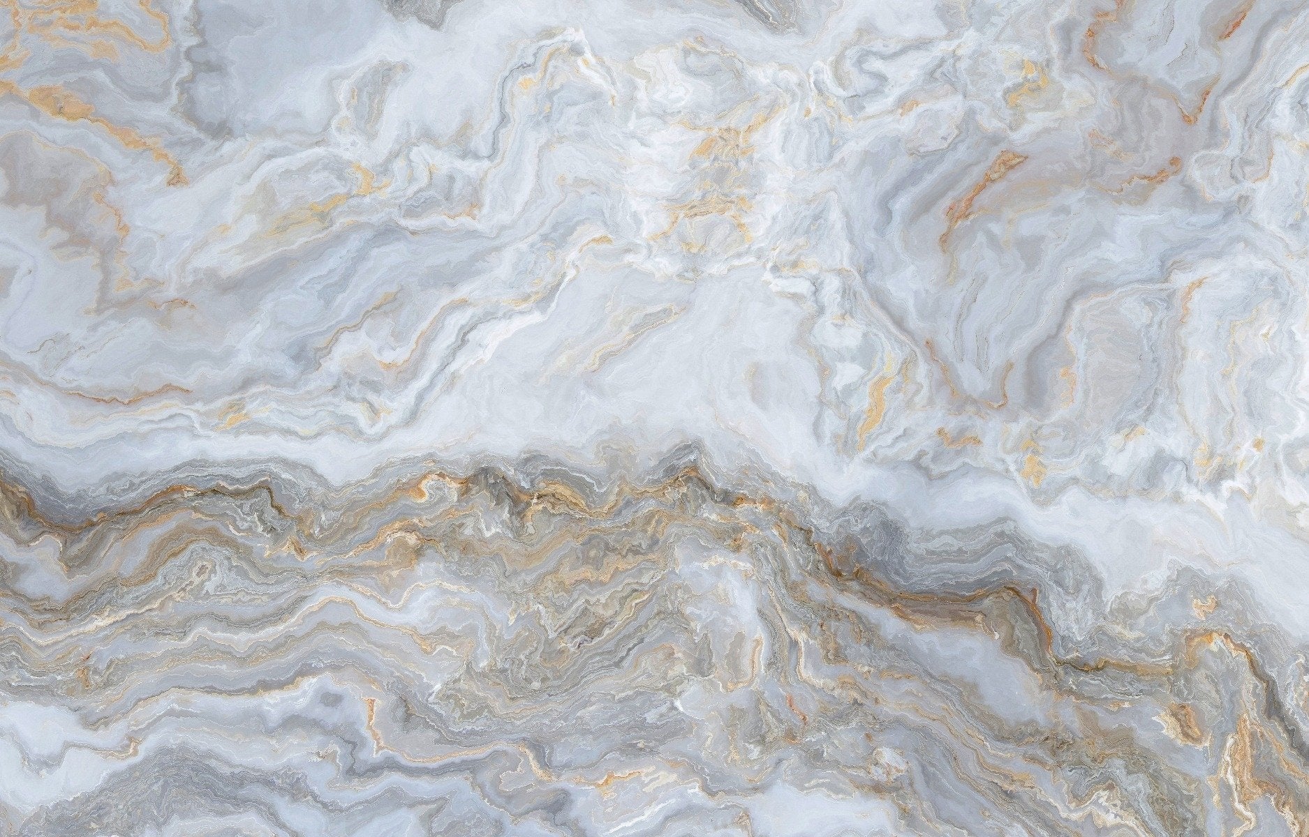 White Curly Natural Marble Wallpaper Murals
