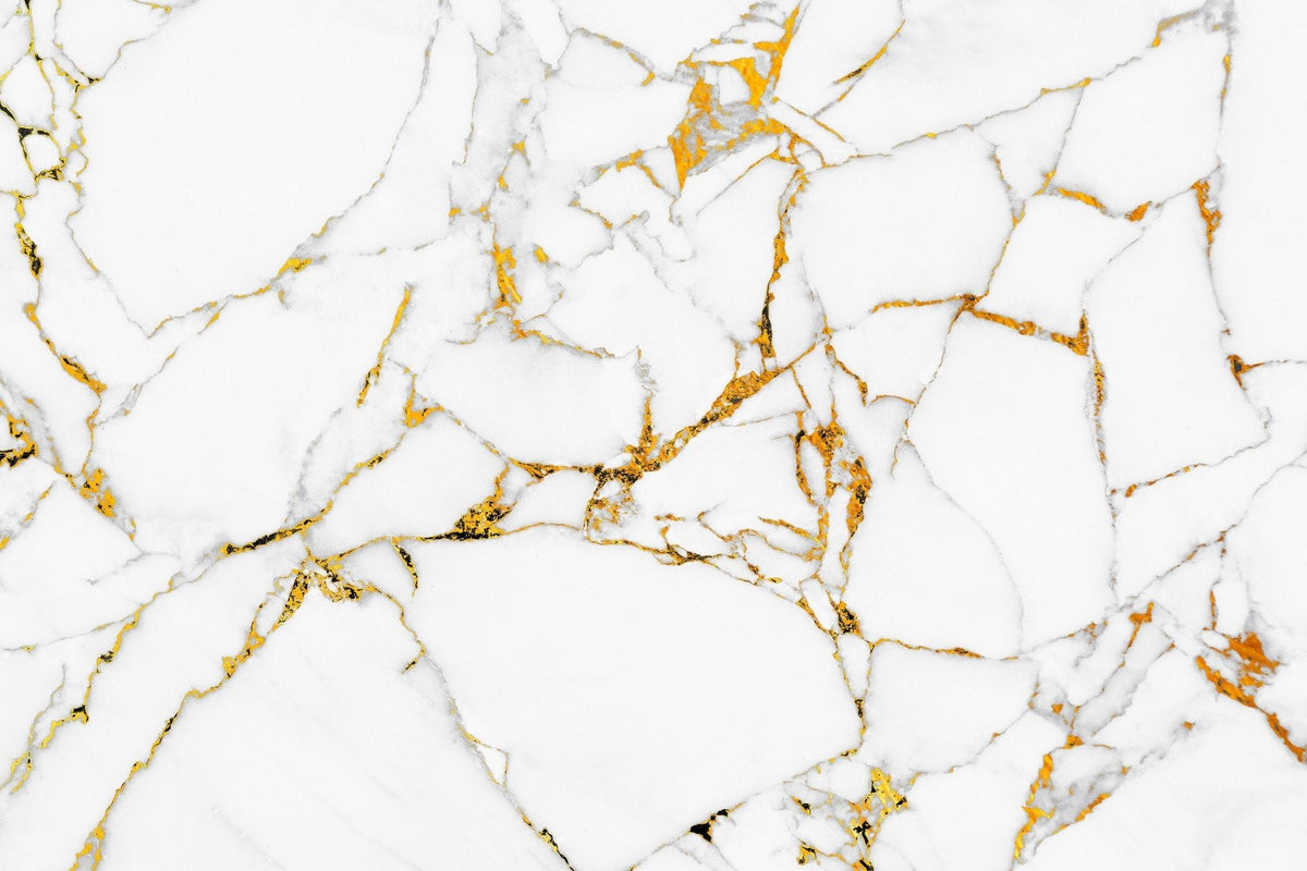 Calacatta Gold White Marble Wallpaper Murals in your room — zoomed