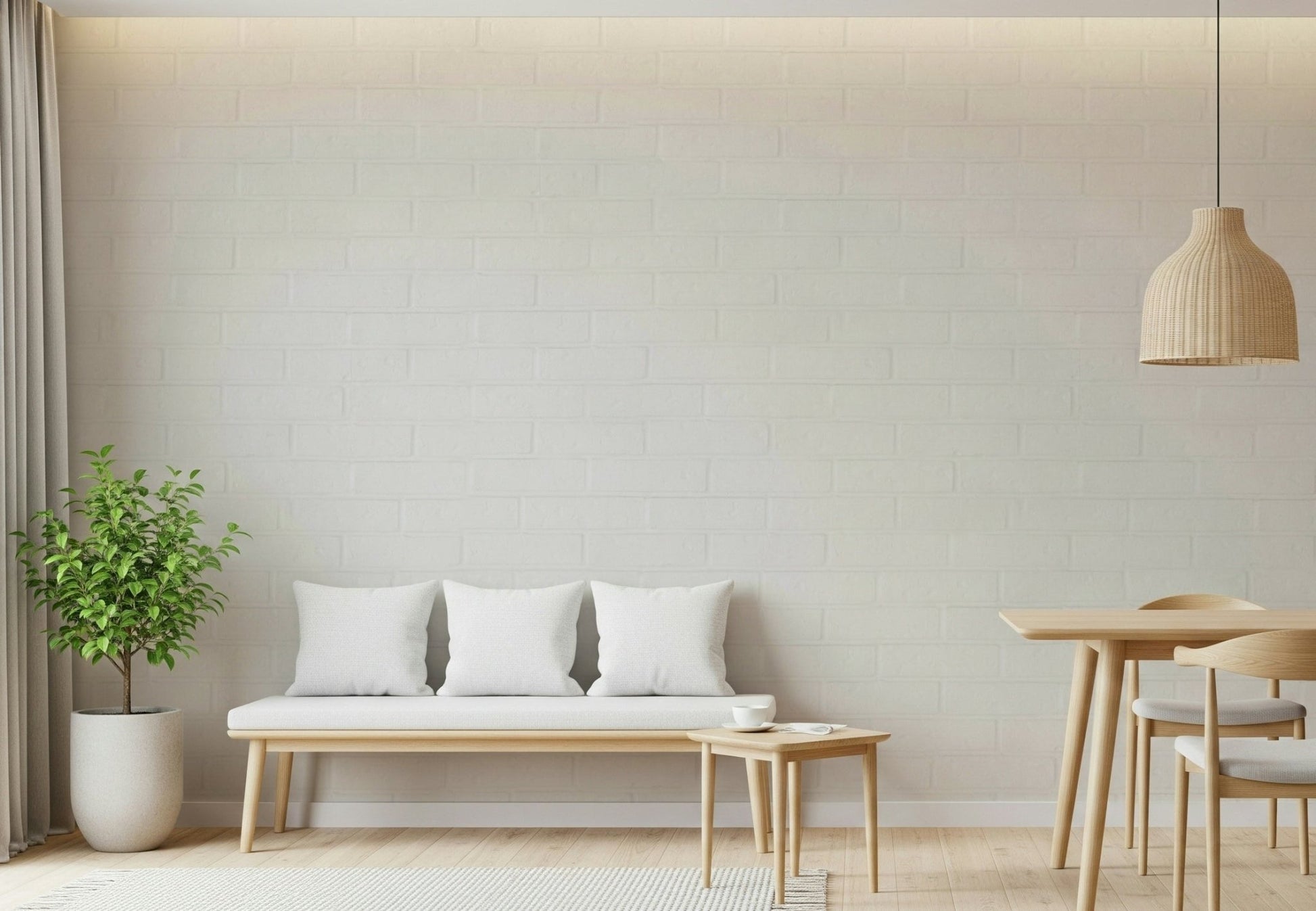 Close-up on the soft, weathered grain of the Whitewashed Texture mural.