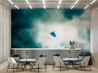 An artistic corner statement mural for home decor.

