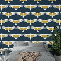 Golden wing bird wall mural GD598
