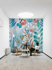 Wild Bloom Symphony Blue wallpaper detail GD035

