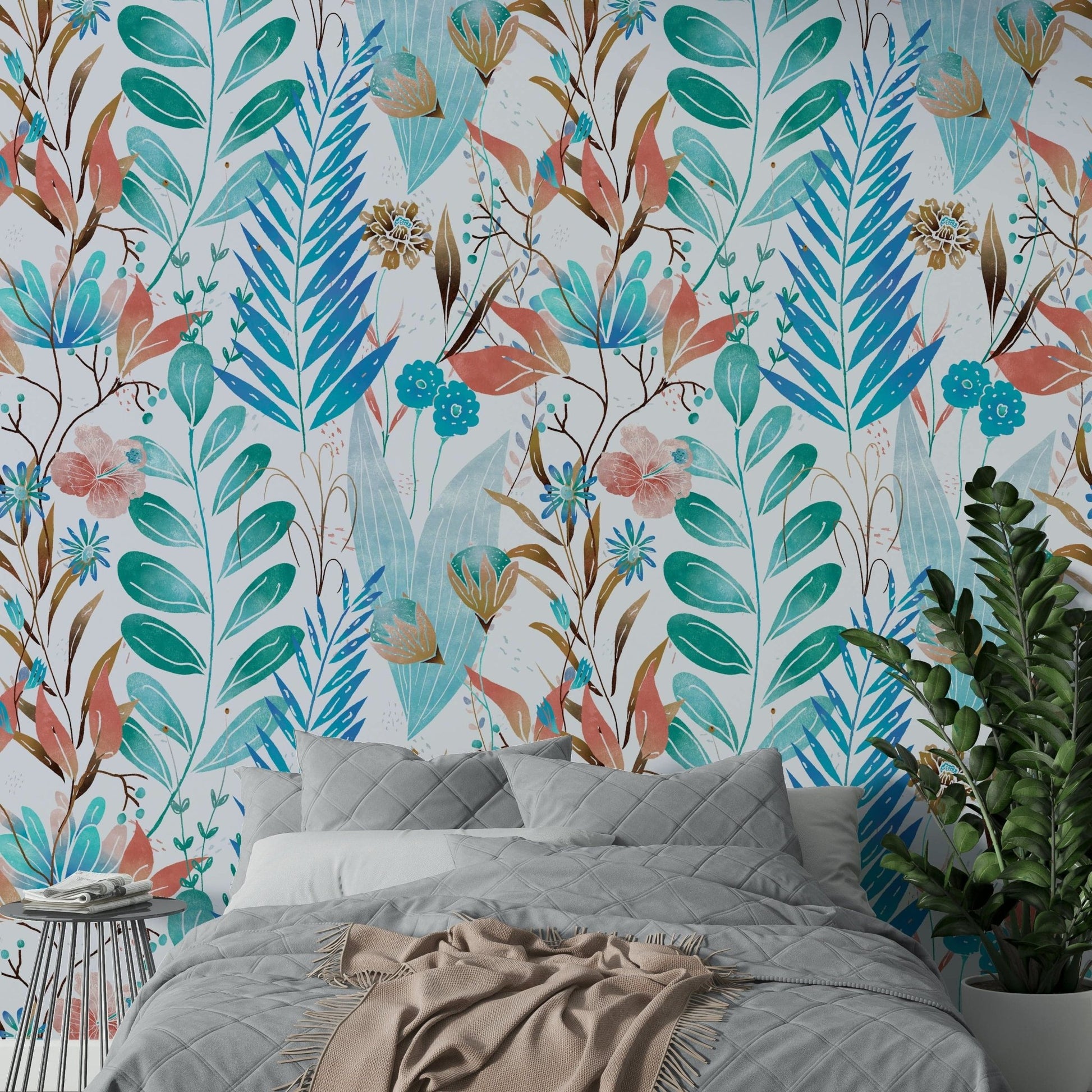 Scandinavian style floral wallpaper design
 GD035
