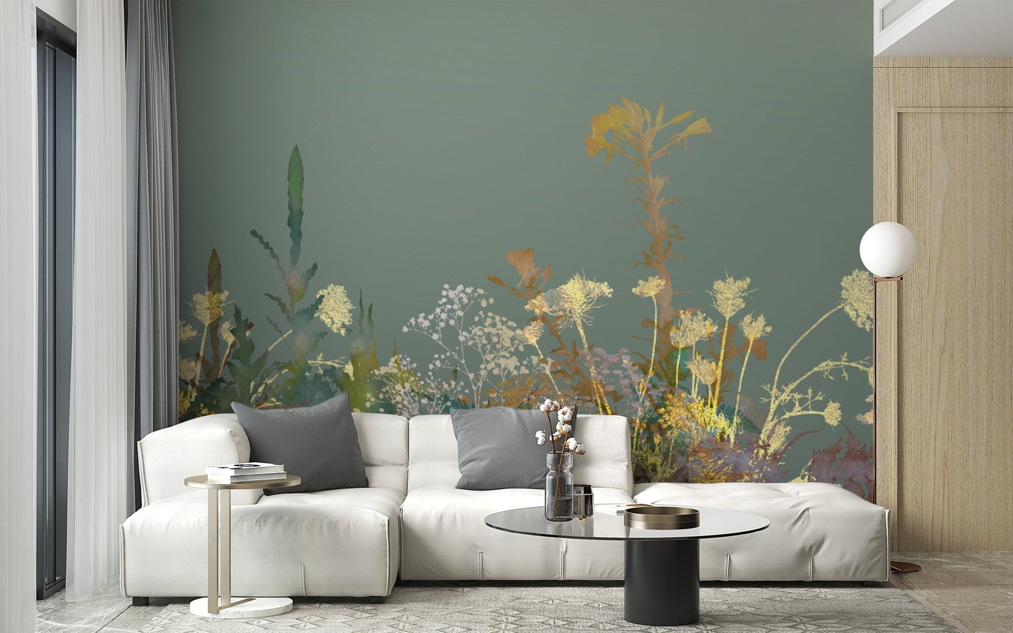 Refresh your walls with lively wild flower design art wallpaper. DTIL17