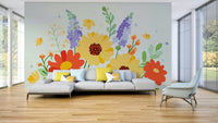 The design is made of various types of flowers and foliage.

