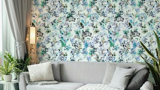 Wild Grasses Blue Wallpaper⁠