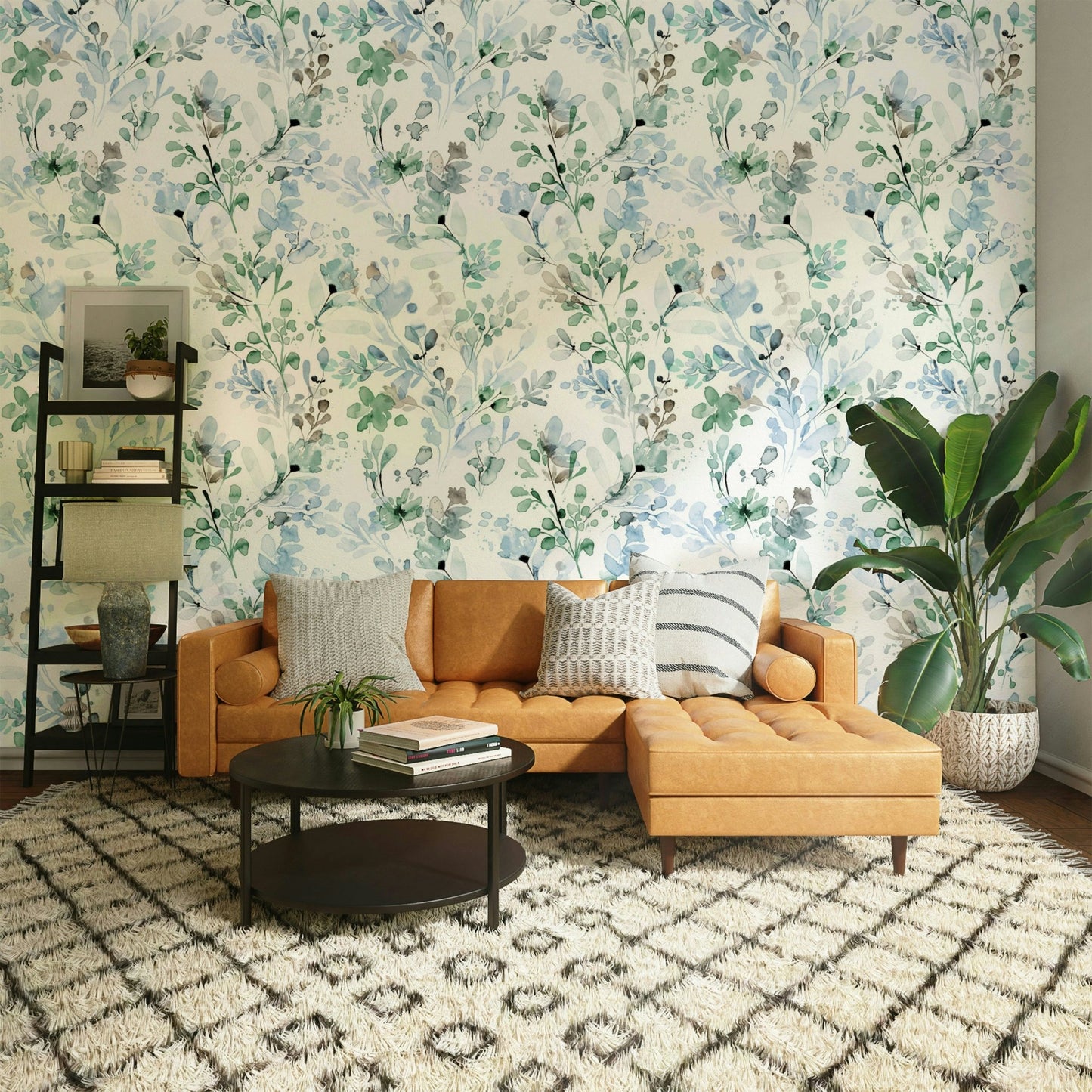 Nature-inspired wallpaper featuring soft green grasses.

