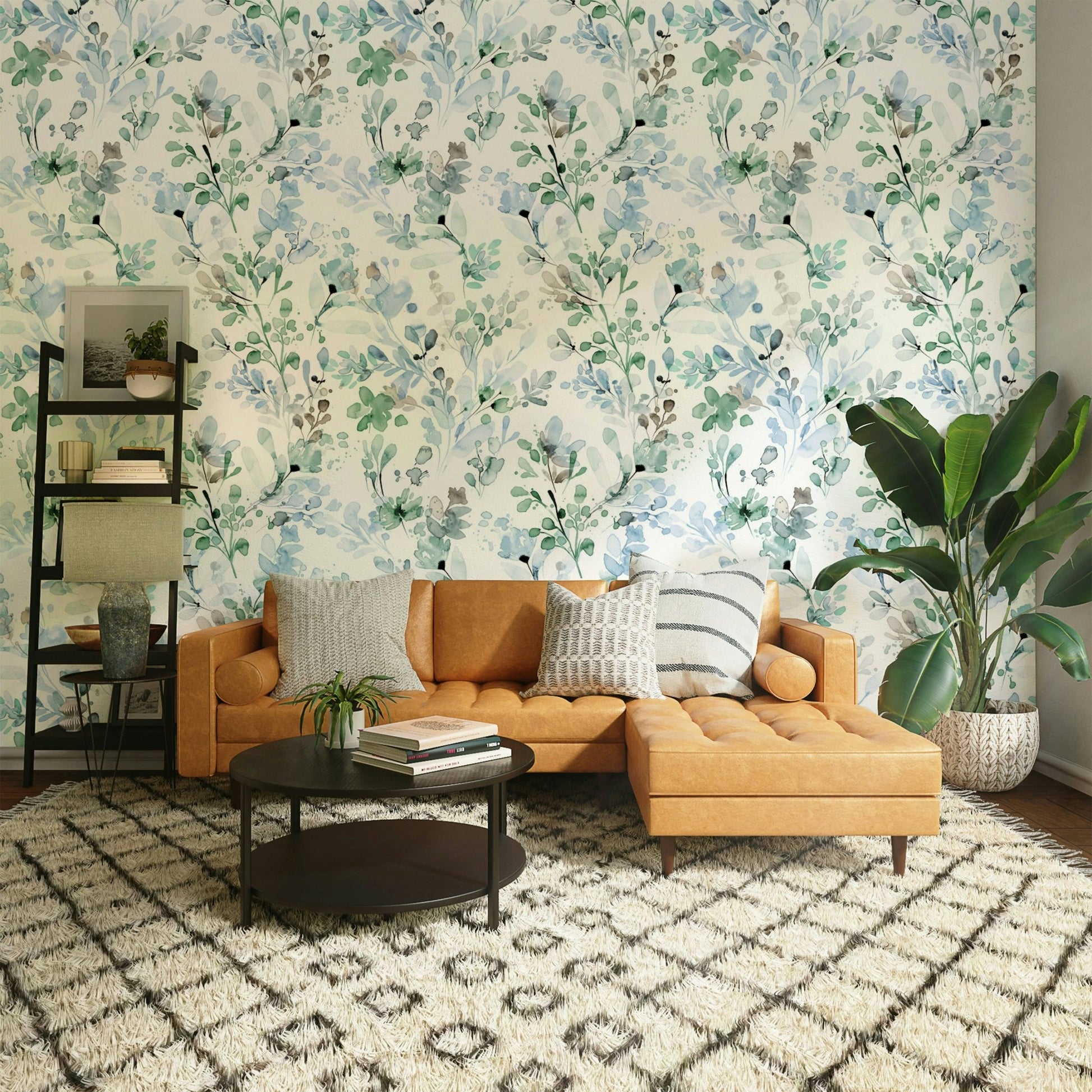 Nature-inspired wallpaper featuring soft green grasses.

