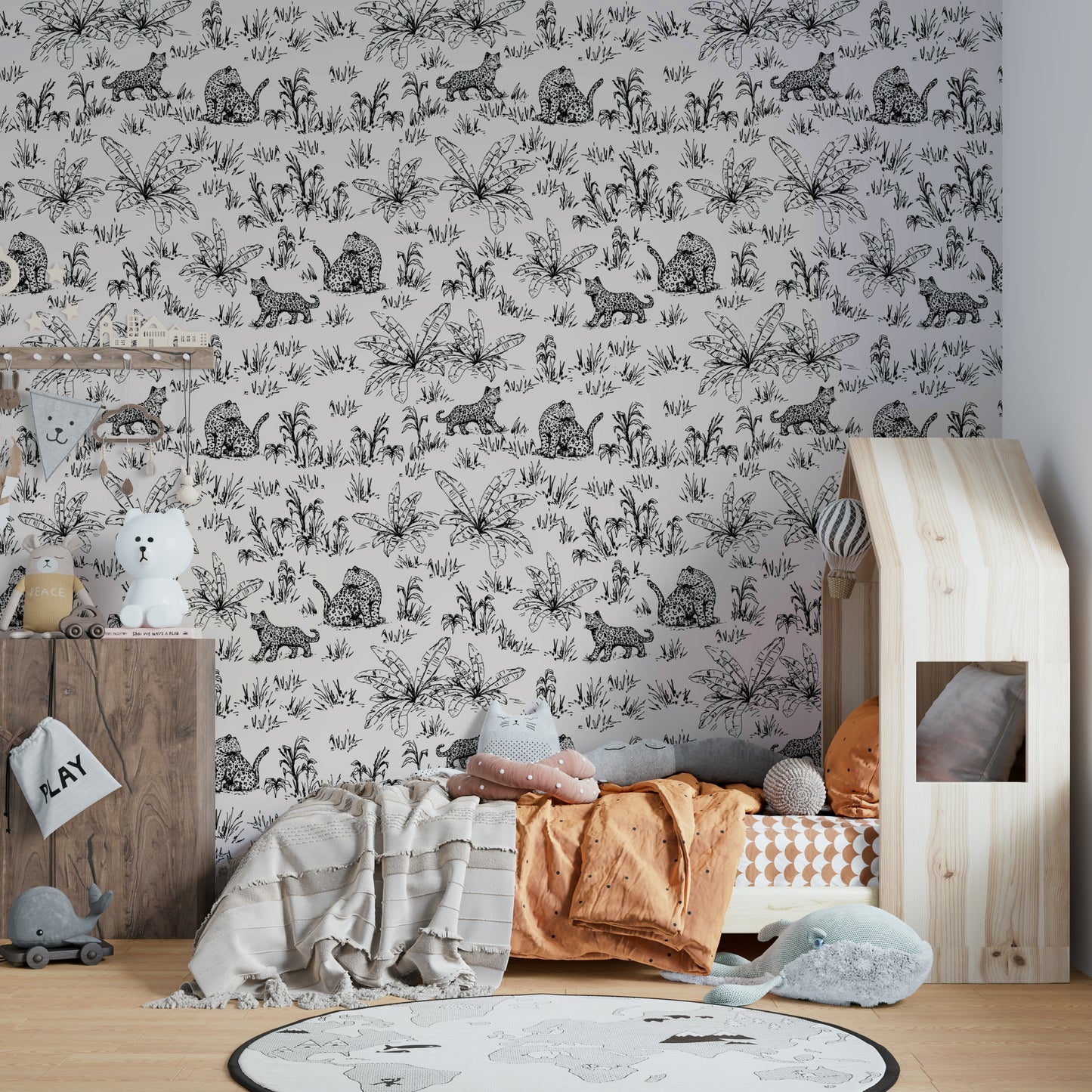 A creative studio with a wild leopard design

