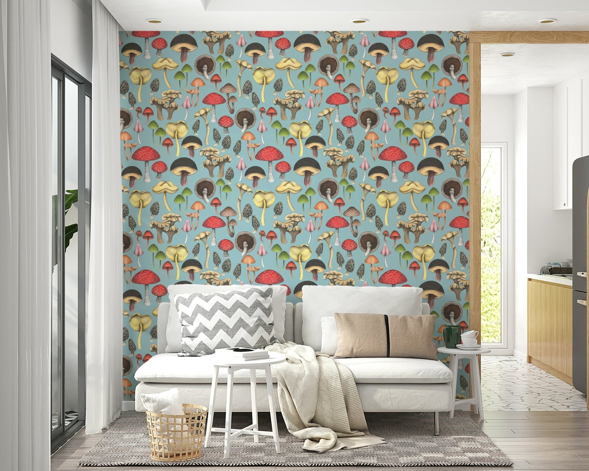 Nature-inspired mural wallpaper
