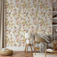 Wild Nature Plants Gold Wallpaper for Modern Interiors

