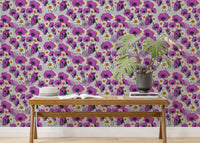 Purple Wild Flower Pattern Wallpaper for walls