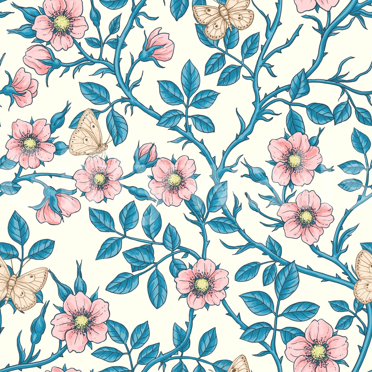 Beautiful floral and butterfly design bringing nature indoors

