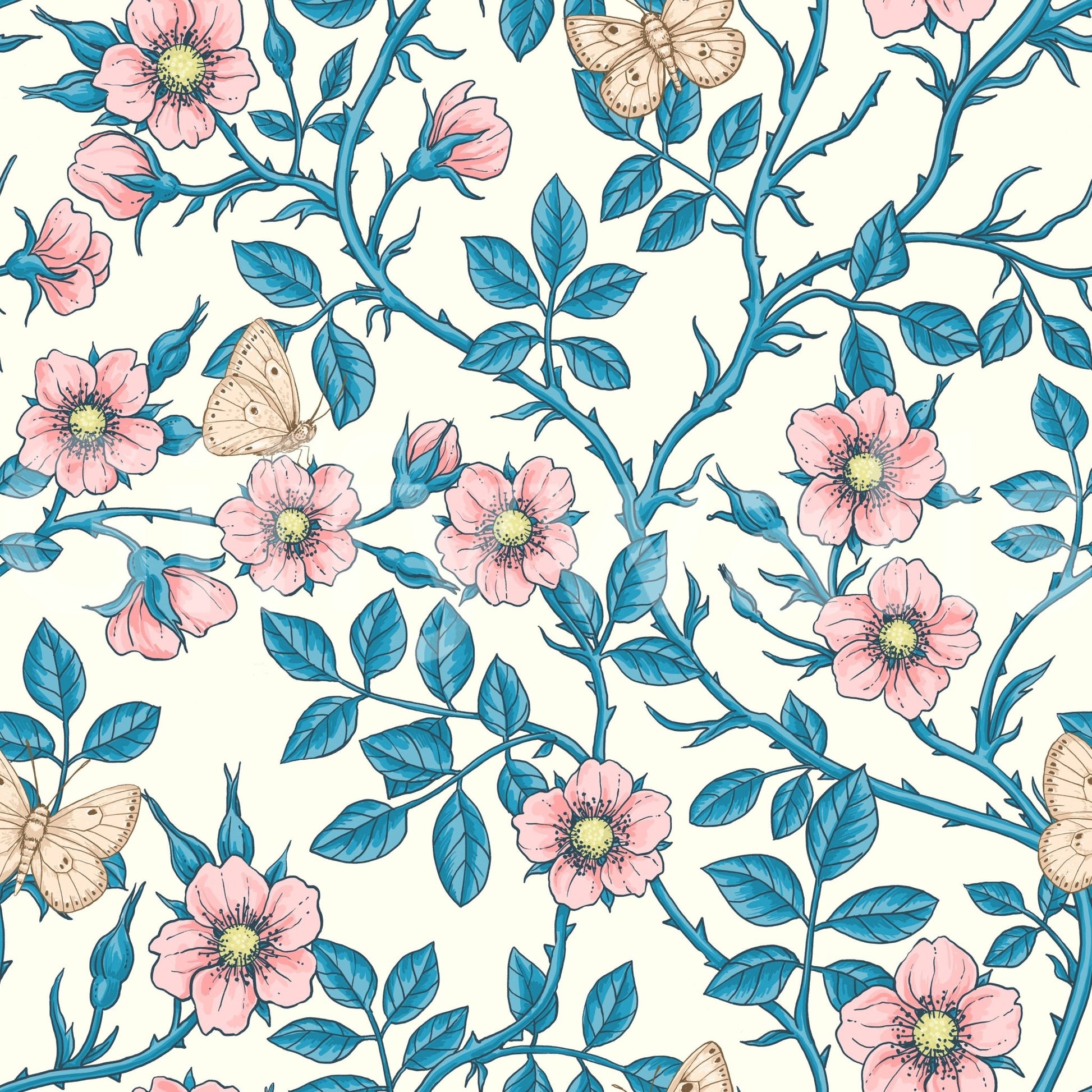 Beautiful floral and butterfly design bringing nature indoors

