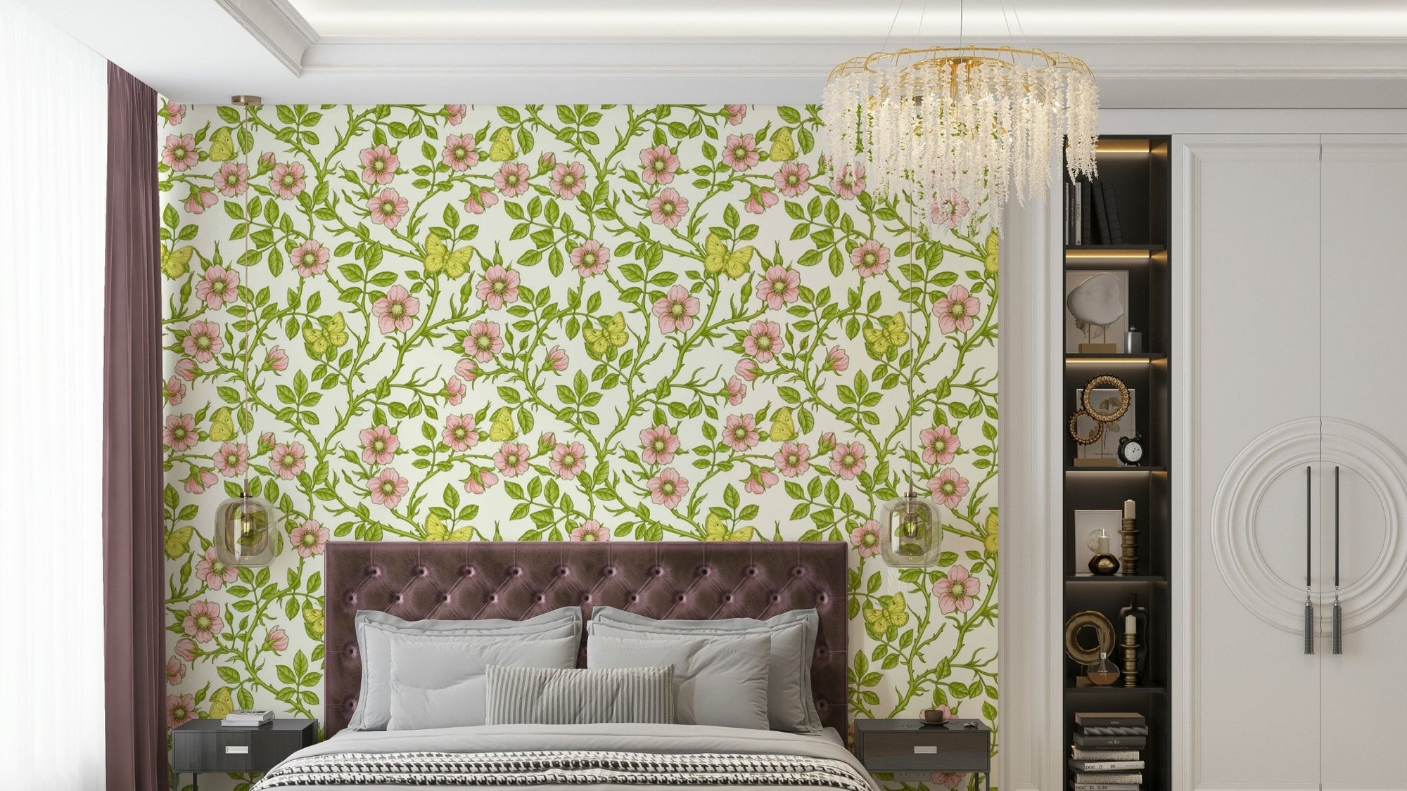 Romantic rose wallpaper pattern, GD2292
