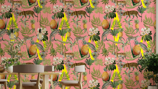Elegant safari wallpaper with expansive savanna design

