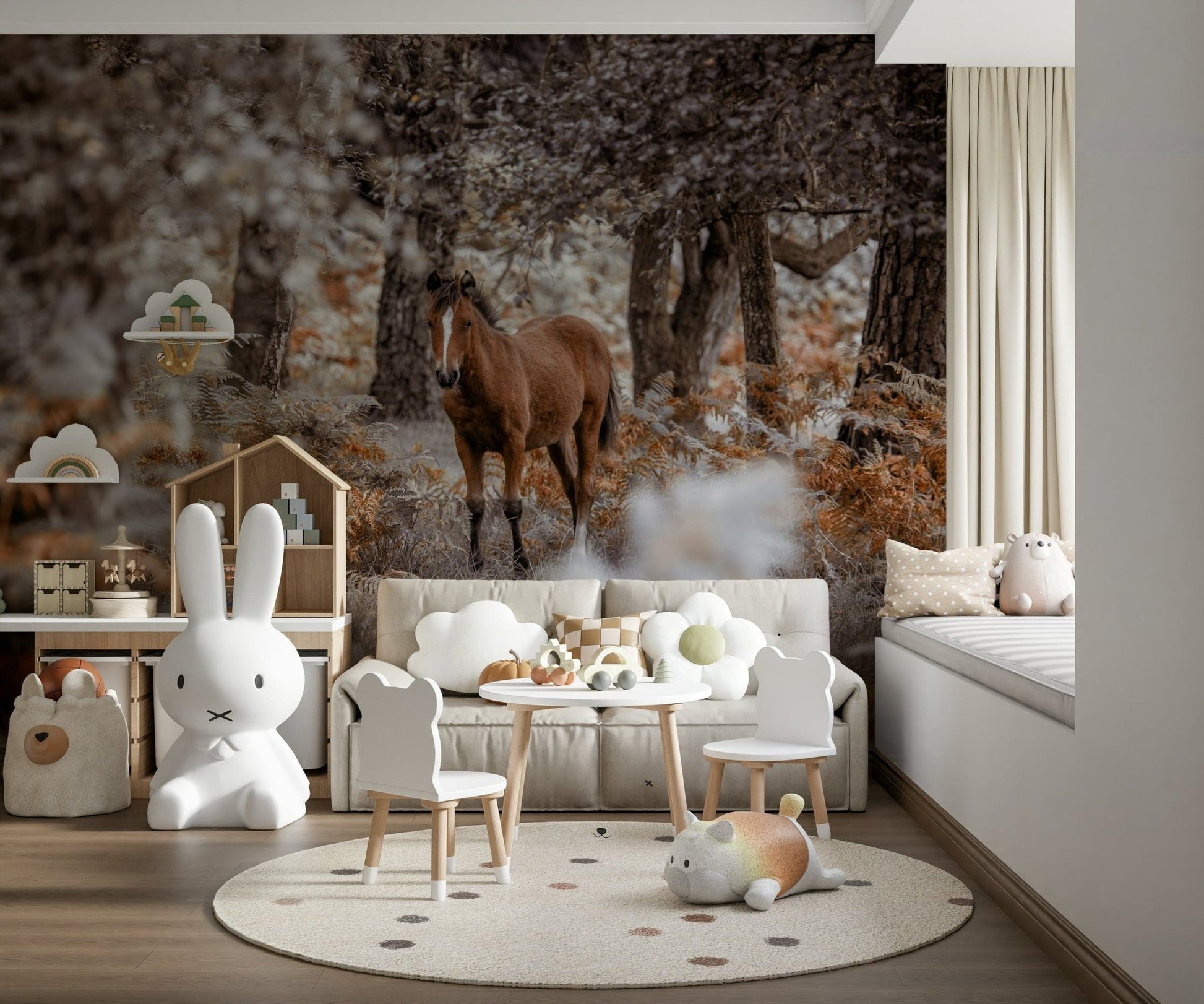 Detailed animal portrait wallpaper for a sophisticated study wall mural.
