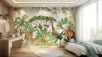 Stunning wildlife watercolor mural perfect for home decor

