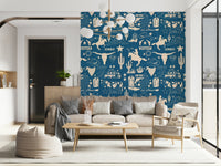 Monochromatic design of the Wild West Blueprint Wallpaper for walls.