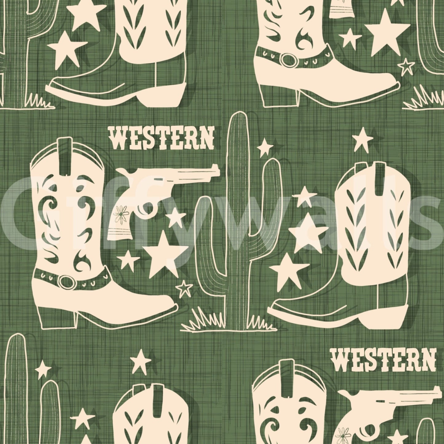 Wild West Charm Wallpaper frontier-inspired wall art.