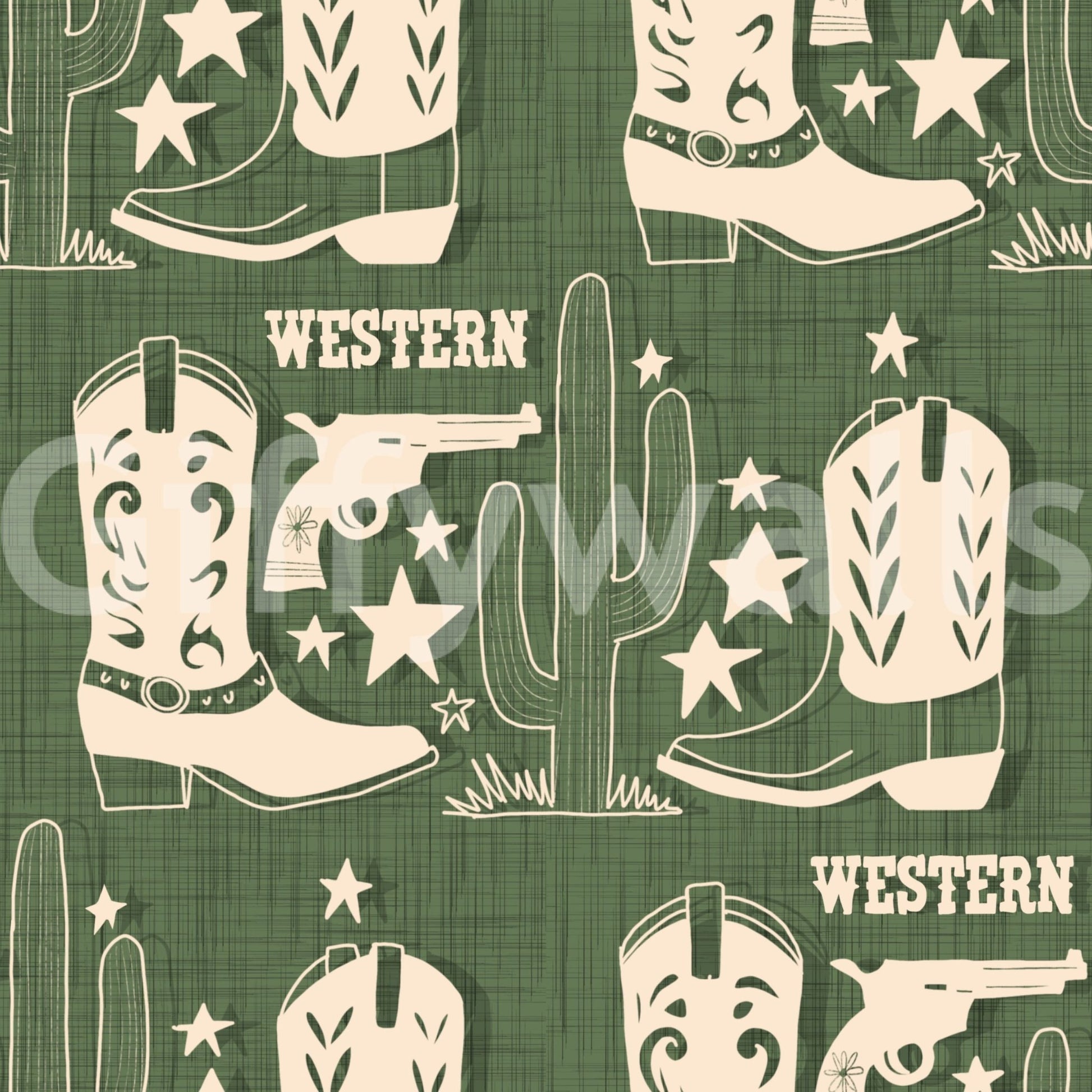 Wild West Charm Wallpaper frontier-inspired wall art.