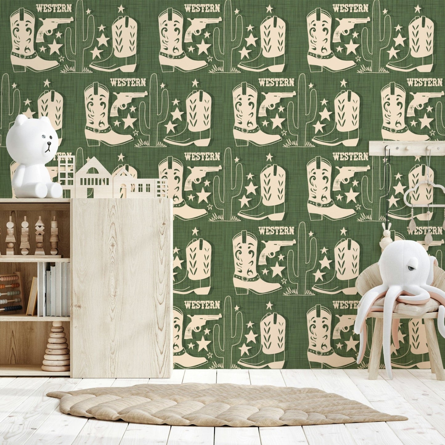 Authentic Western pattern Wild West Charm Wallpaper.
