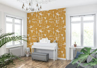 Longhorn skull and cactus Wild West Roundup Wallpaper., GD6616