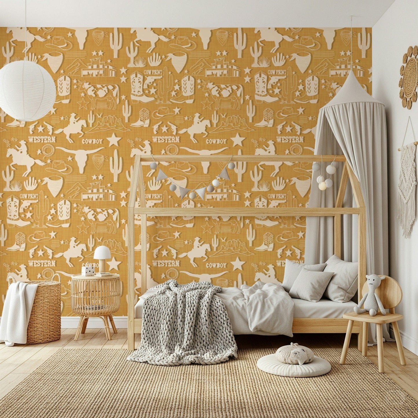 Unique cactus shapes Wild West Roundup Wallpaper for walls., GD6616