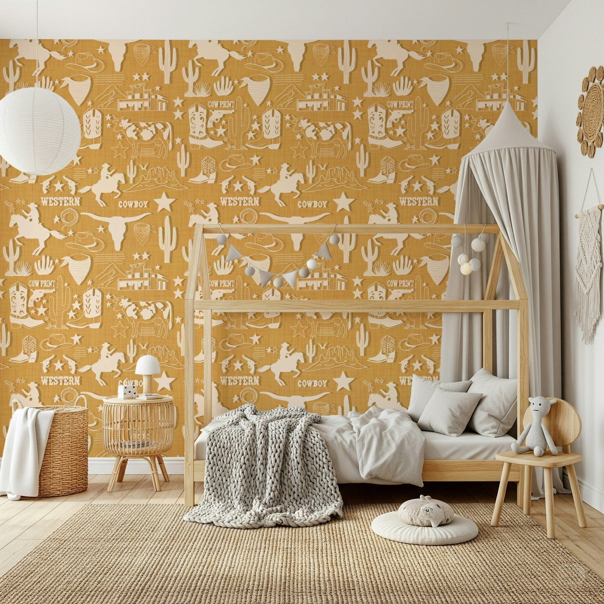 Unique cactus shapes Wild West Roundup Wallpaper for walls., GD6616