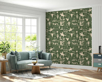 Roping cowboy on horse Wild West Sketch Wallpaper., GD6615