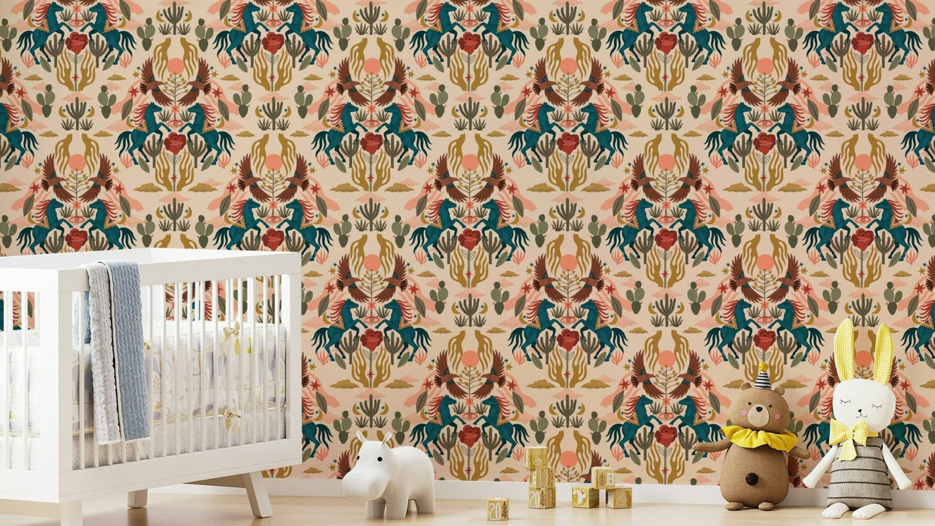 Wild West wall mural

