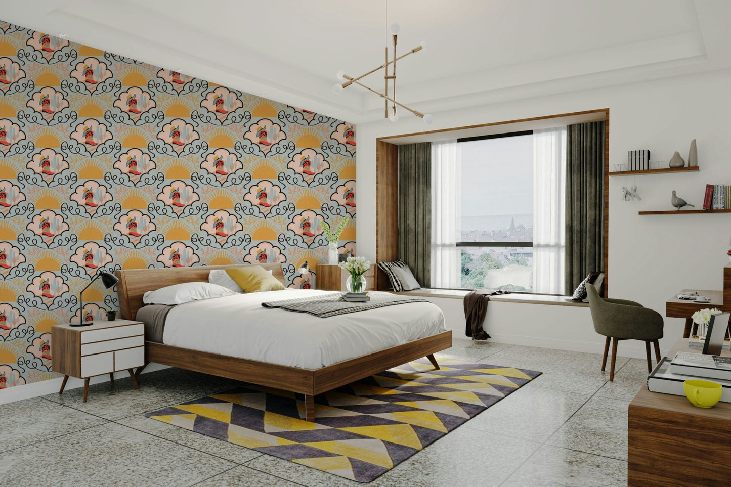 The pattern is intended for a child's room.

