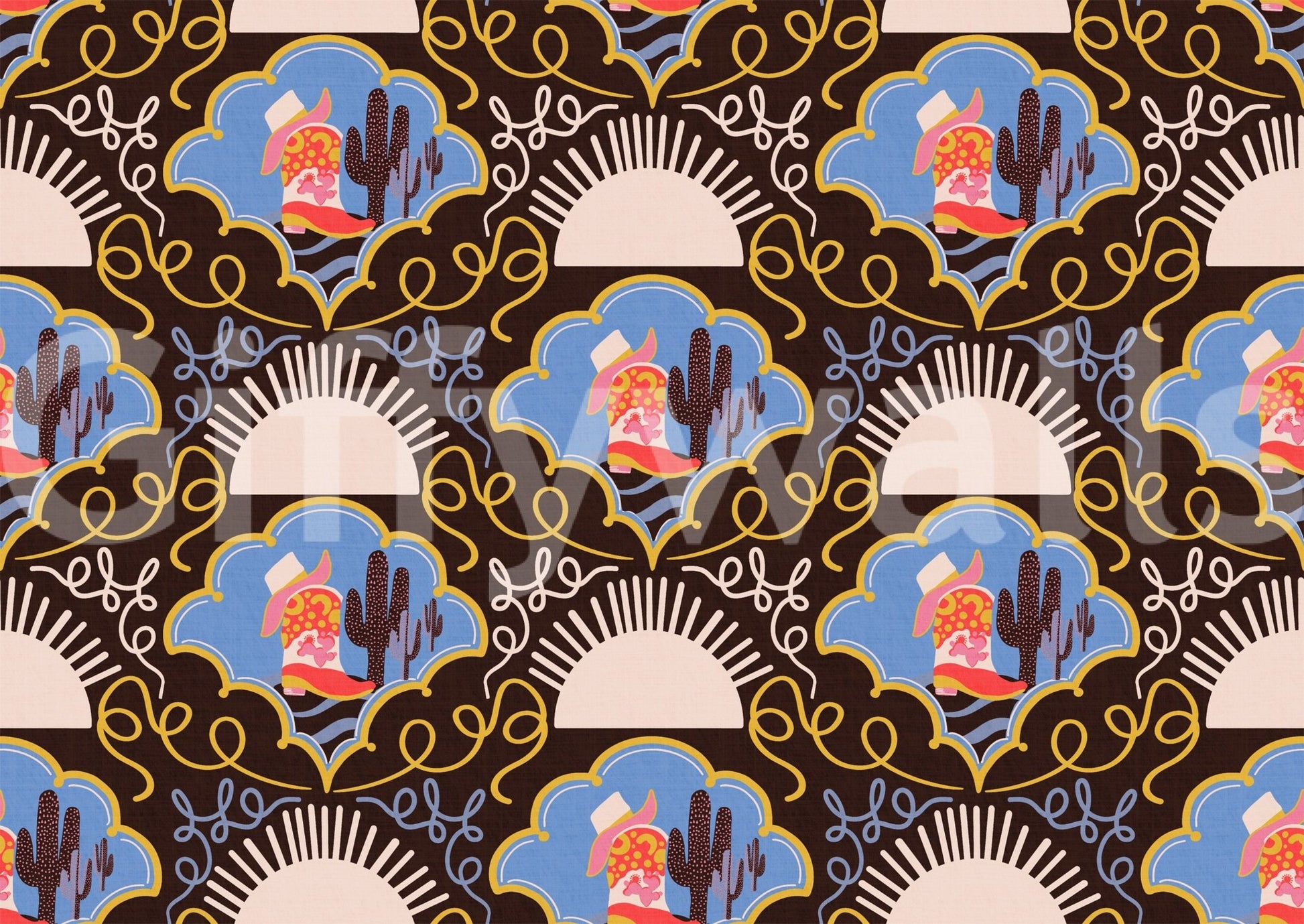 The colors give the room a warm and inviting feel.

