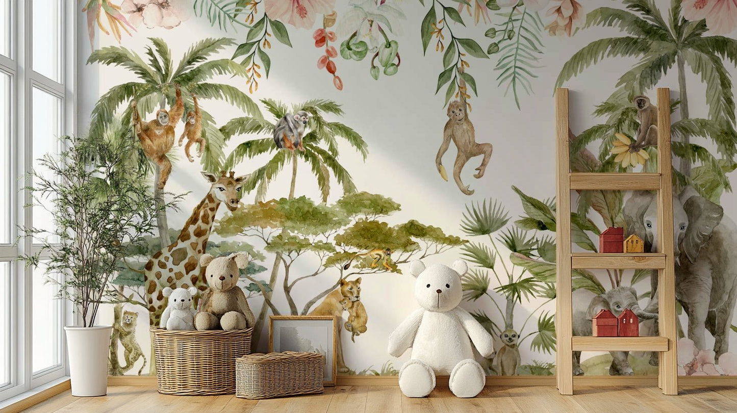 Artistic wildlife wallpaper with soft brushstrokes

