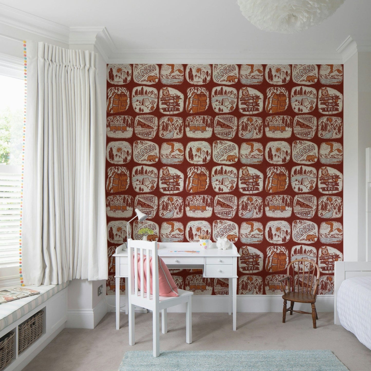 Wallpaper for walls with rustic Alaska wilderness patches.