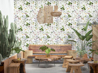 Delicate meadow wallpaper with scattered florals for calm accent wall, GD7683