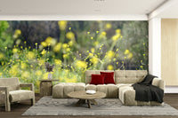 The color palette is composed of soft, natural hues, reflecting a diverse meadow.
