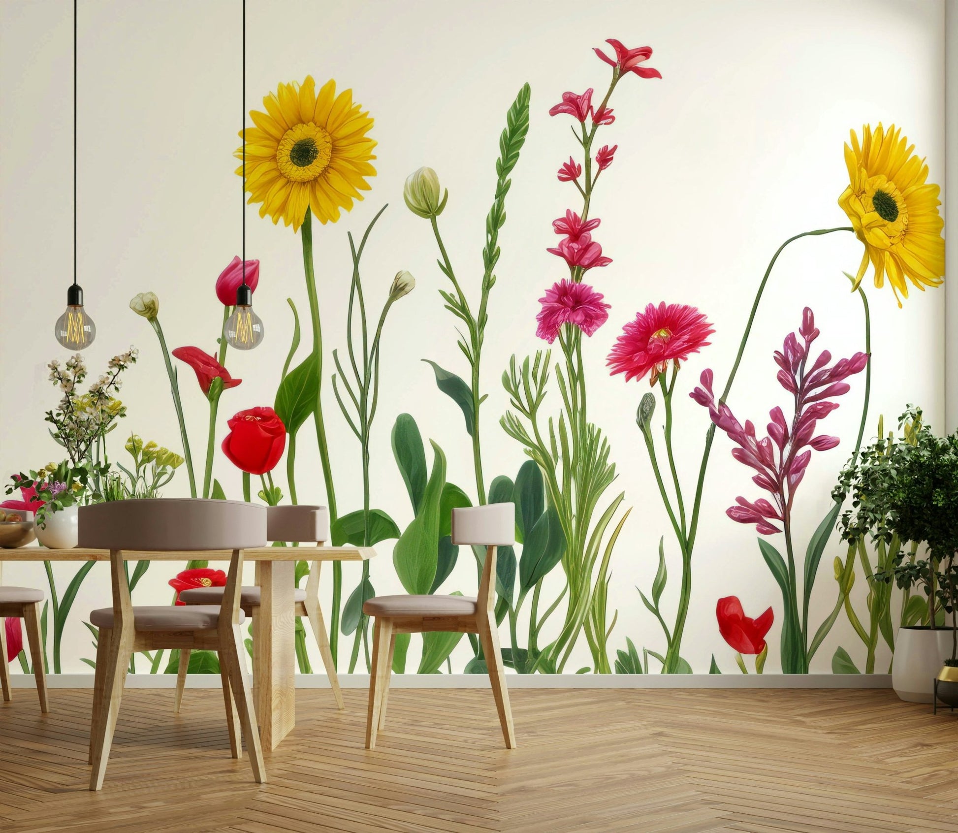 Intricate botanical details of individual flowers.

