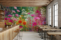 a painting of a wildflower field

