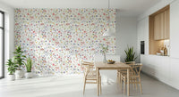 Wildflower Waltz wallpaper, intricate spring bloom pattern.